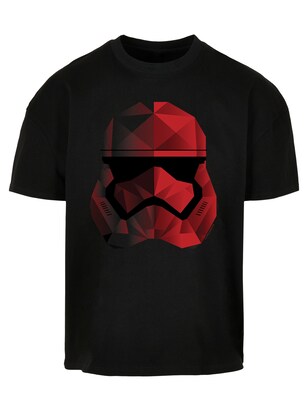 F4NT4STIC Shirt ‘Star Wars The Last Jedi Cubist Stormtrooper Helm’ Donkergrijs / Rood / Donkerrood / Zwart