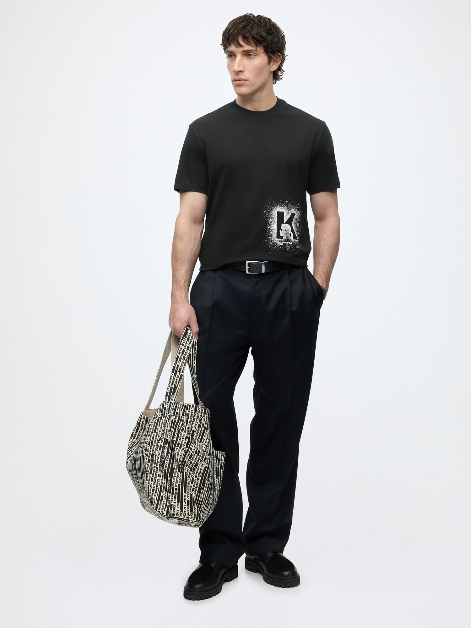 KARL LAGERFELD JEANS Camiseta negro / blanco – imagen 100