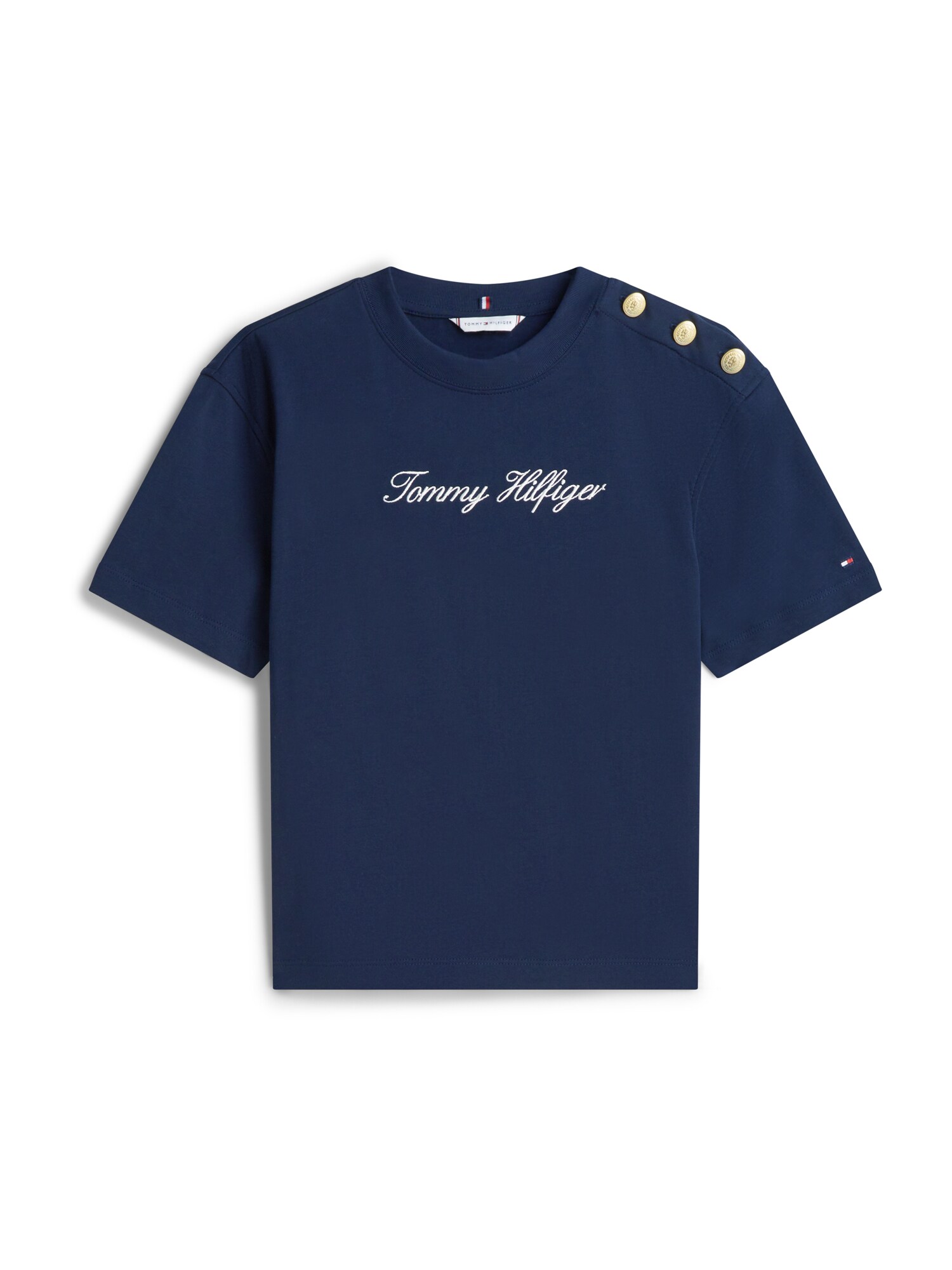 TOMMY HILFIGER Tricou  bleumarin / alb