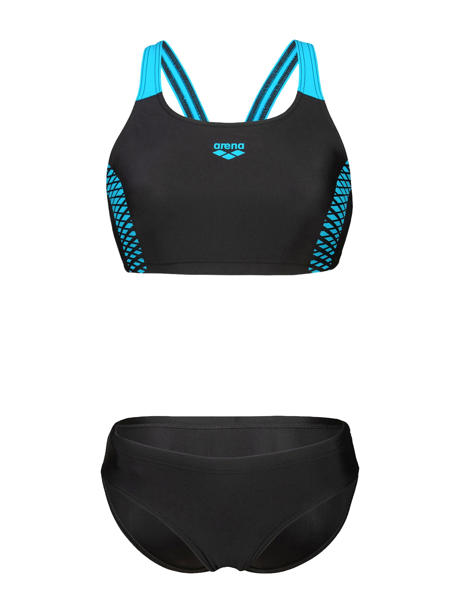 ARENA Costum de baie sport OPENINGS  turcoaz / negru