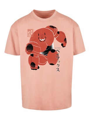 F4NT4STIC Shirt ‘Big Hero 6 Baymax Suite Pose’ Oudroze / Rood / Zwart / Wit