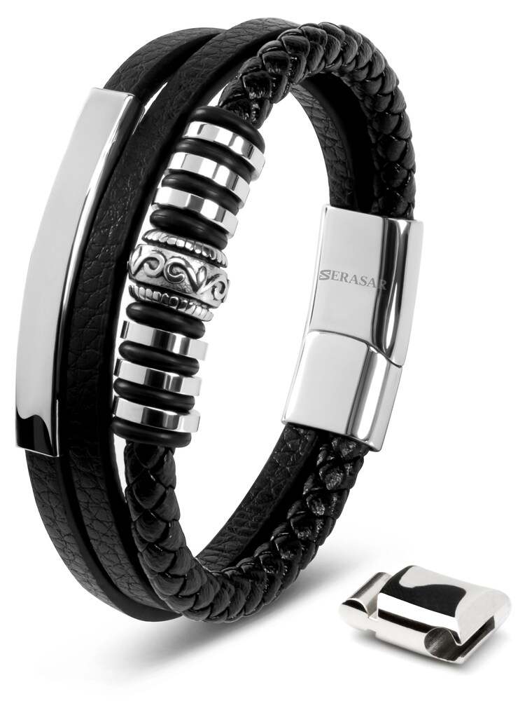 SERASAR Armband 'Shine' Herren Größe 20 cm silber