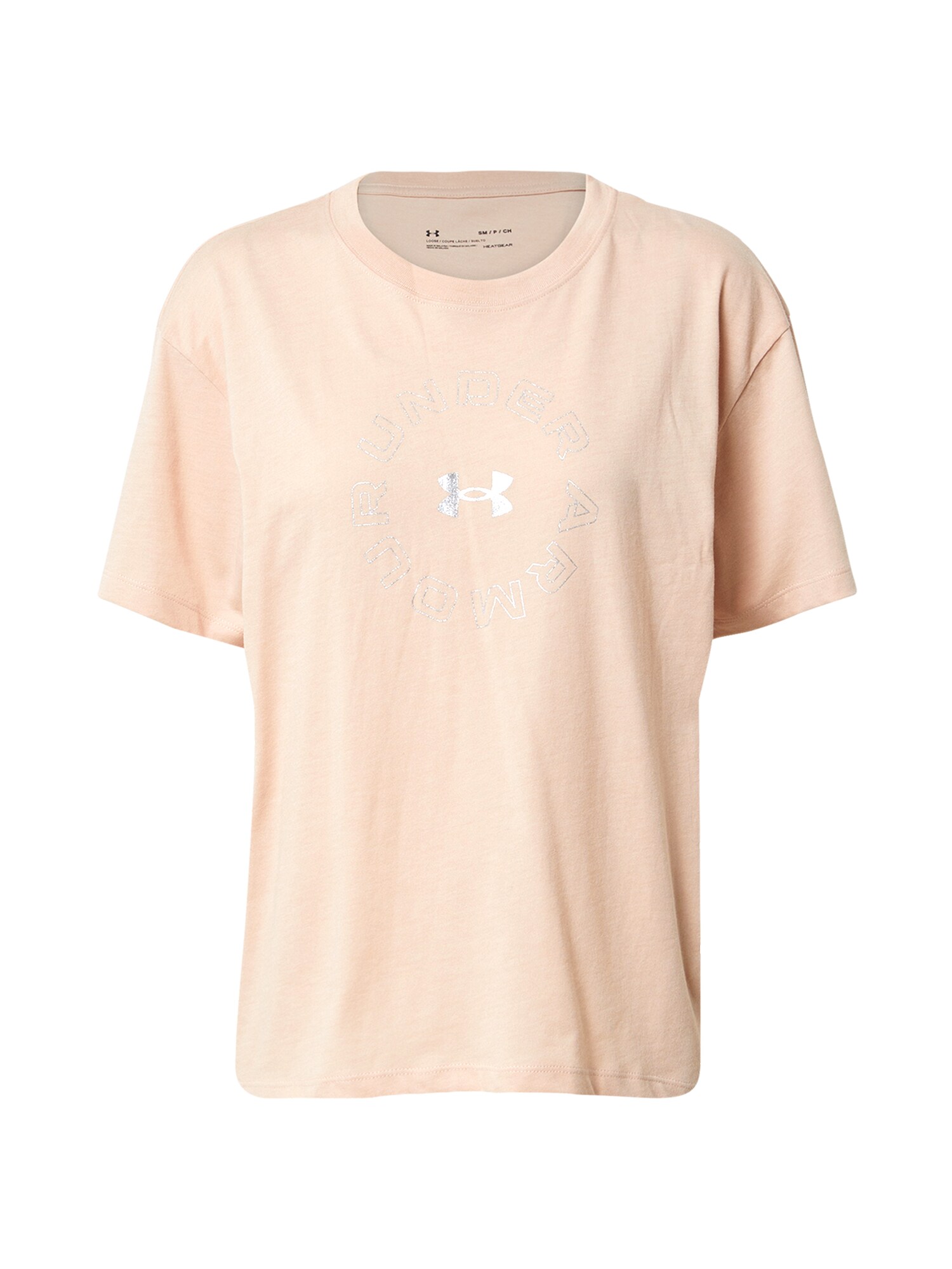 UNDER ARMOUR Sportiniai marškinėliai  ryškiai rožinė spalva / sidabrinė