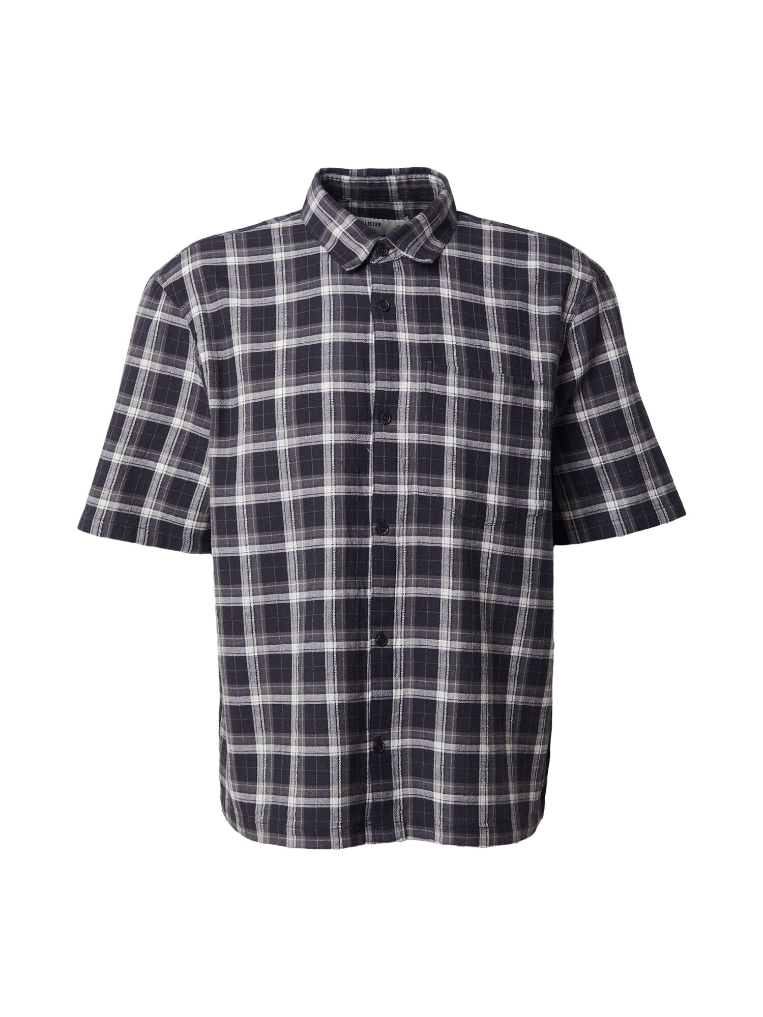 HOLLISTER Košeľa 'MALLCORE'  tmavošedá / čierna / biela