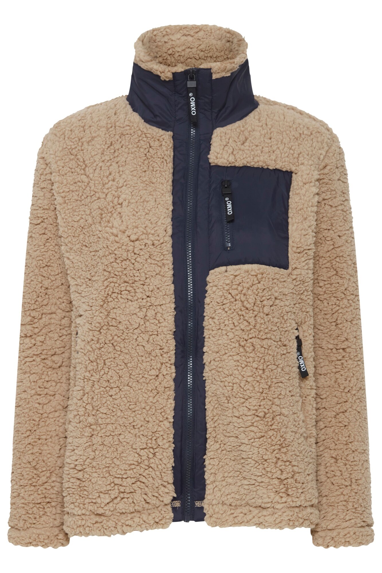 Oxmo Chaqueta polar beige / navy