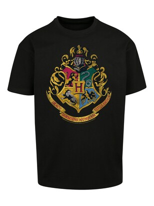 F4NT4STIC Shirt ‘Harry Potter Hogwarts’ Goudgeel / Grijs / Smaragd / Zwart