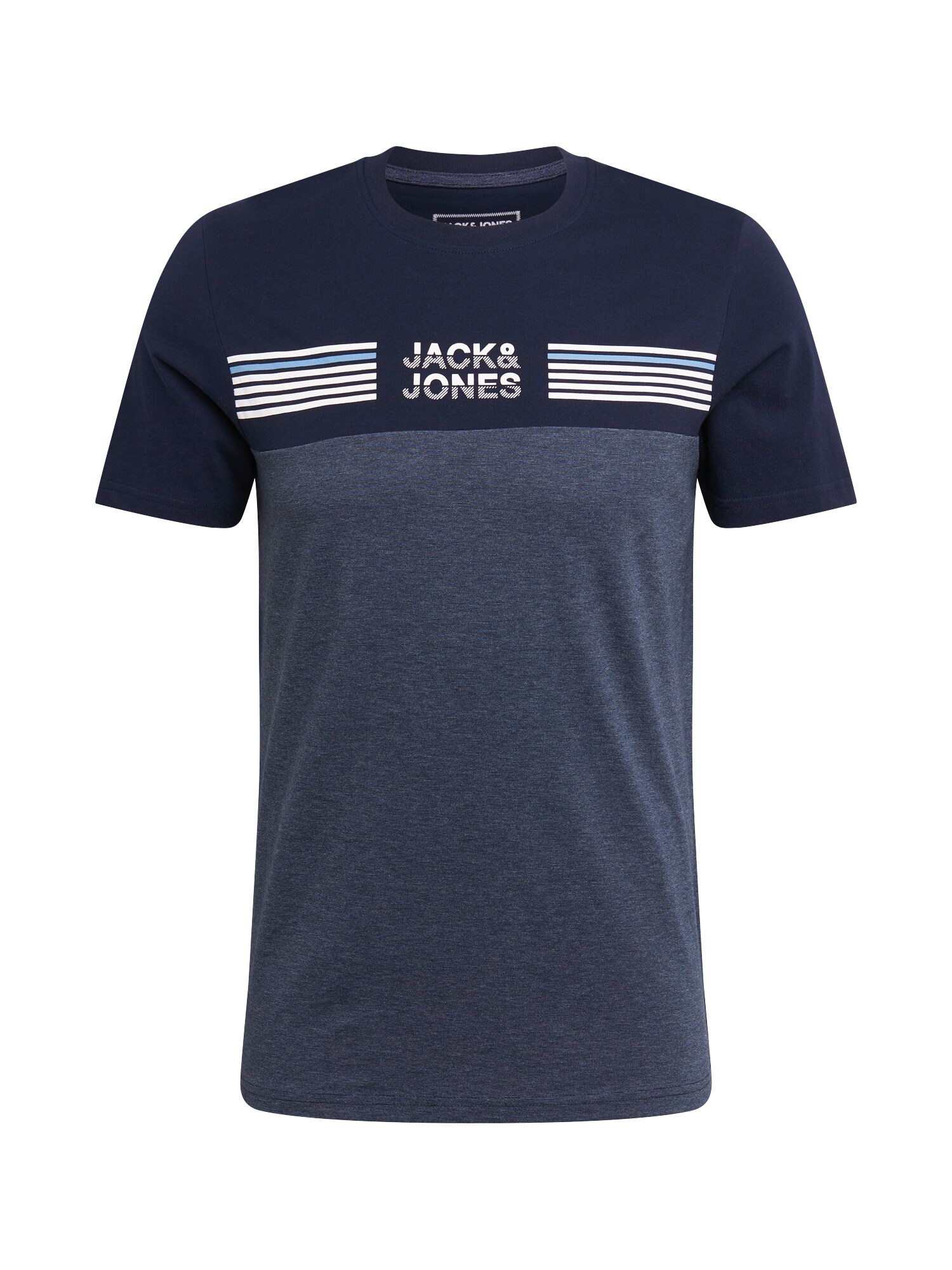 JACK & JONES Marškinėliai  tamsiai mėlyna / margai mėlyna / balta / šviesiai mėlyna