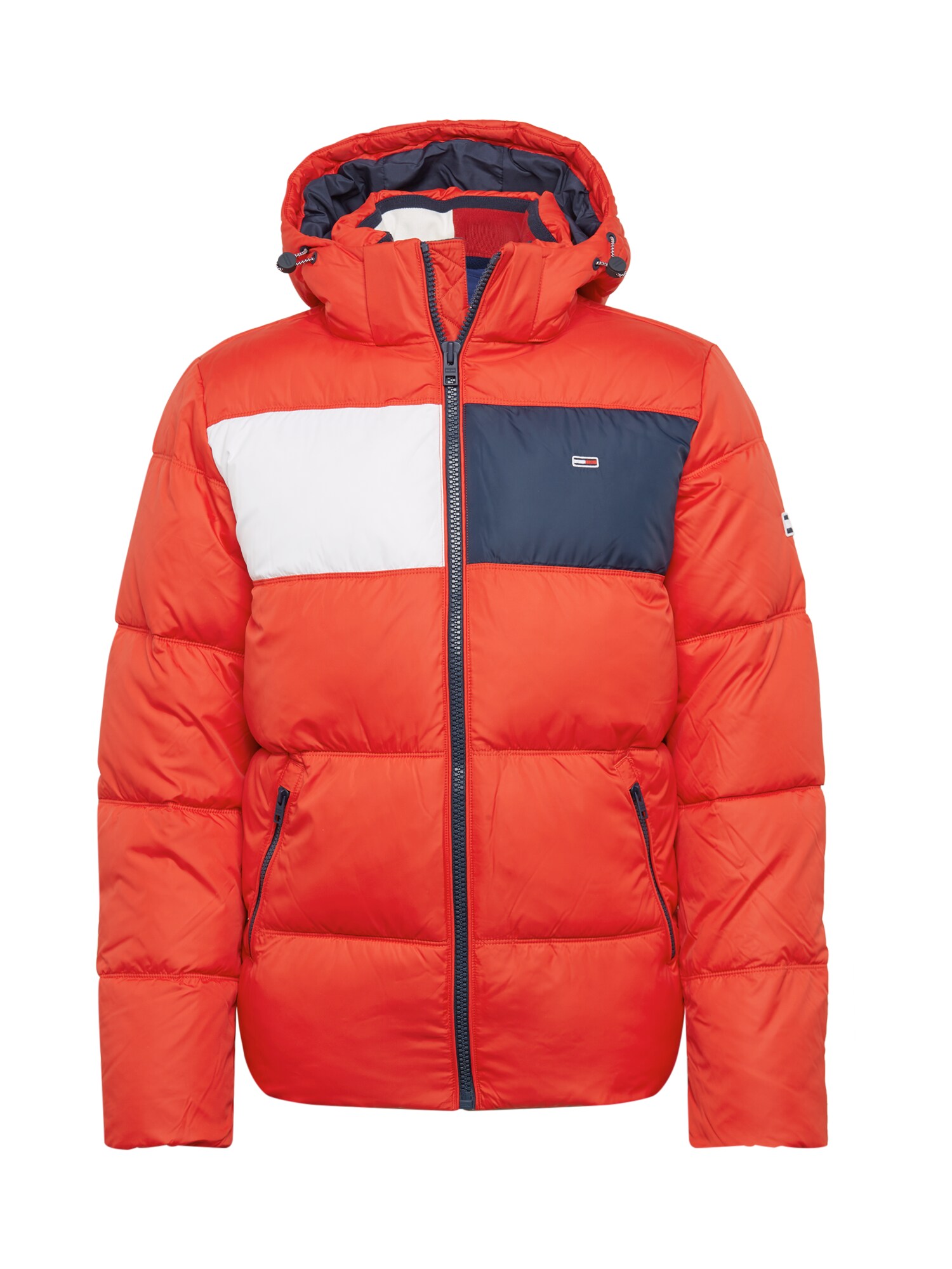 Tommy Jeans Žieminė striukė  raudona / balta / juoda