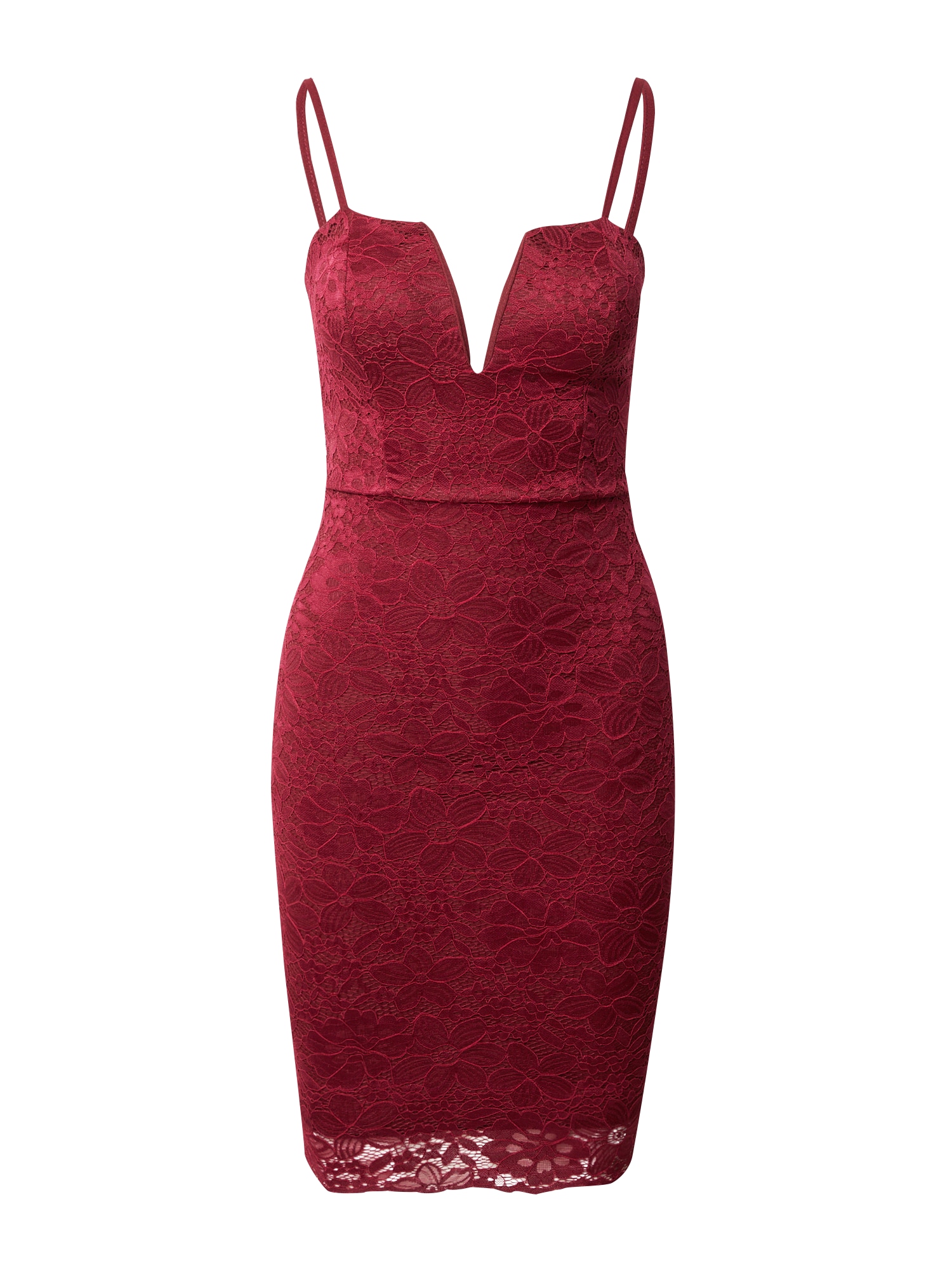 WAL G. Kokteilinė suknelė 'HONEY' vyno raudona spalva