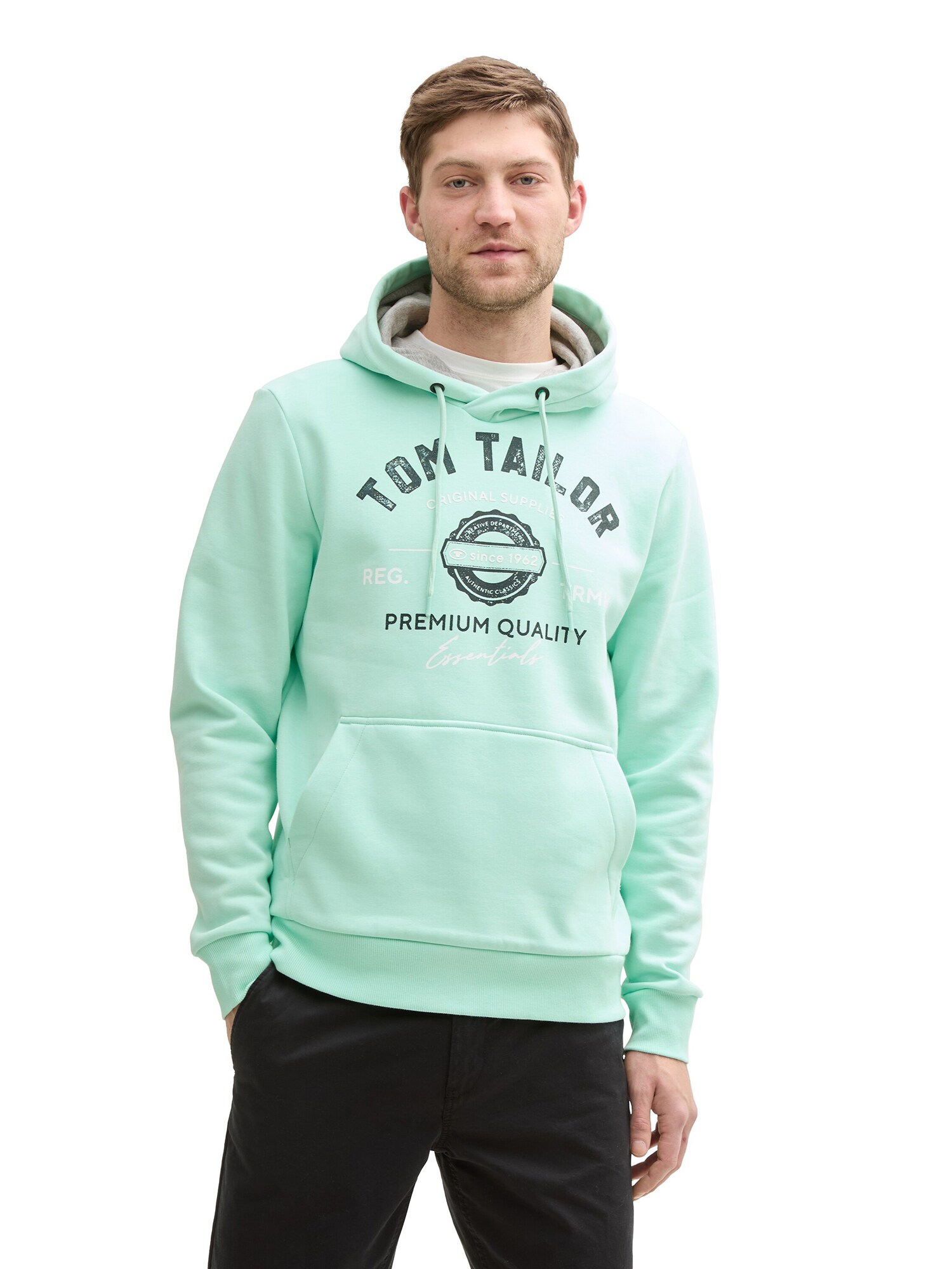 TOM TAILOR Tréning póló  menta / sötétzöld / fehér termék 2. képe