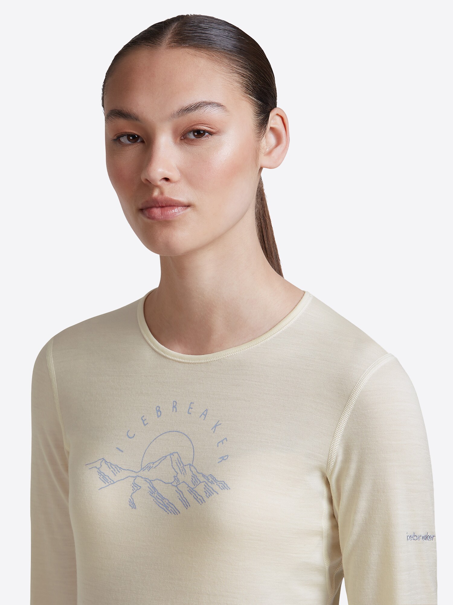 ICEBREAKER Camiseta funcional '200 Oasis'  azul claro / blanco – imagen 4