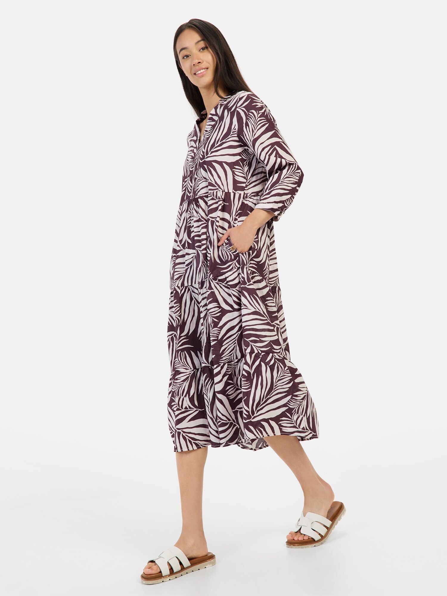 Thumbnail - Mittellanges Sommerkleid mit Allover-Print