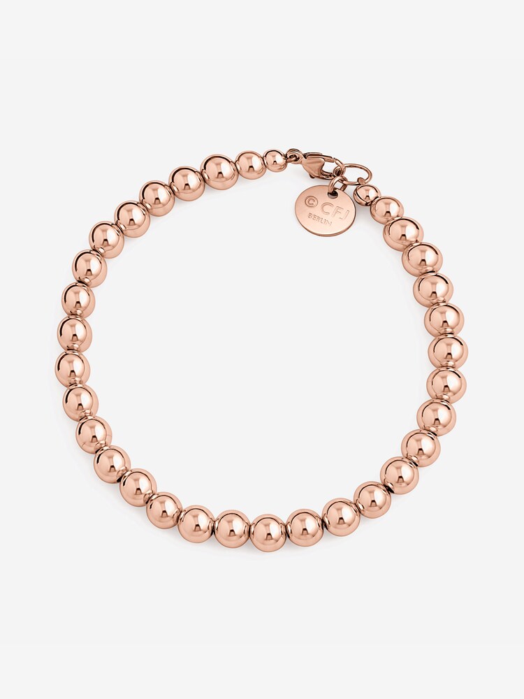 CLASSYANDFABULOUS Jewelry Armband 'Kugelarmband 6mm 14k Gold filled/ 14k Roségold filled/ 925 Sterling Silber' Damen Größe 20 cm rosegold