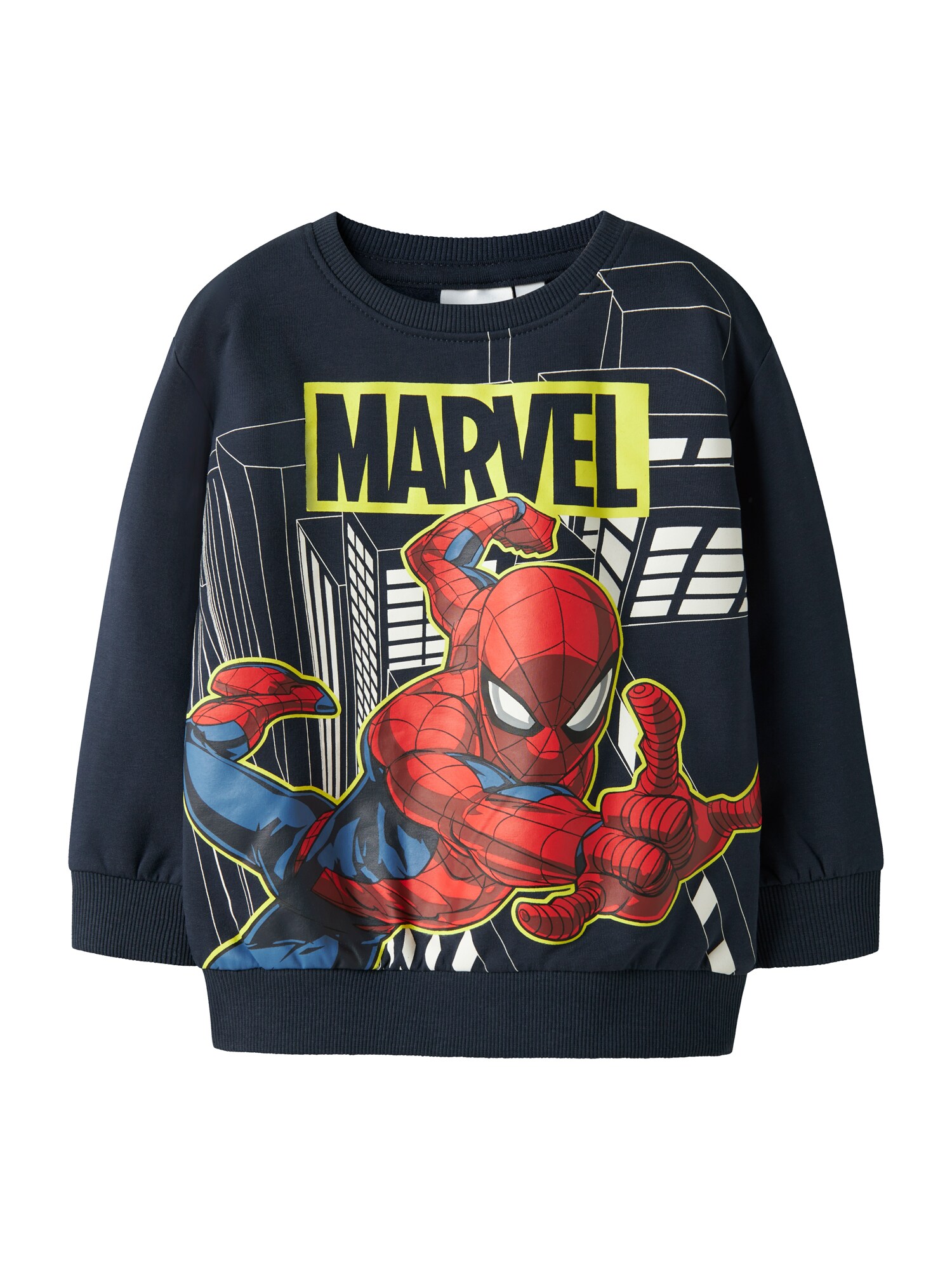 NAME IT Bluză de molton NMMDion Spider  bleumarin / galben / roșu / alb
