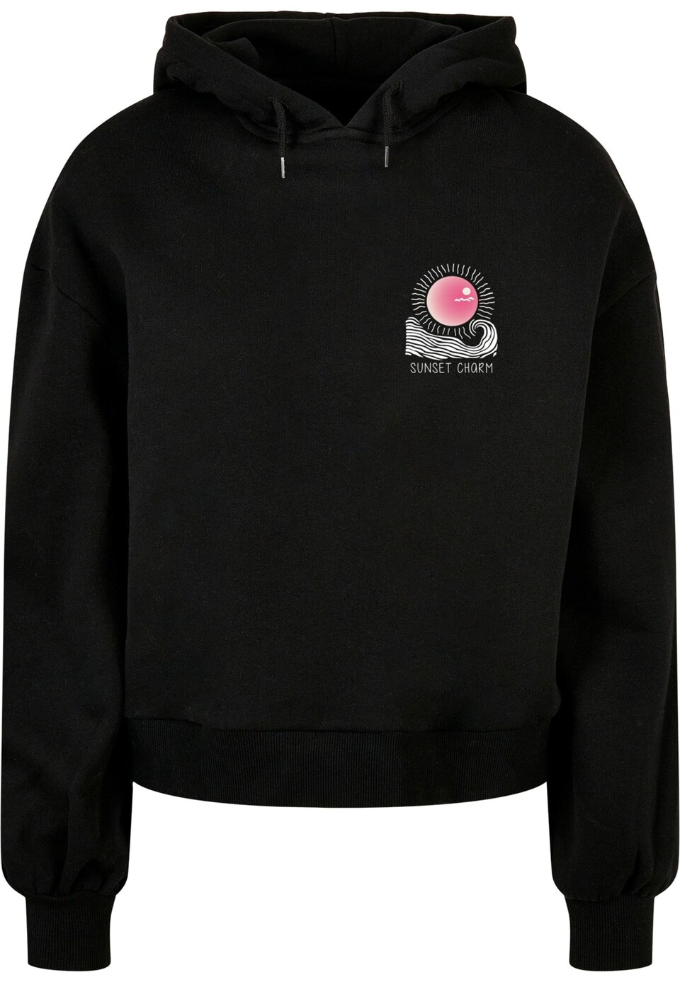 Sweatshirt 'Sunset Charm' rosa / svart