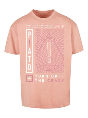 F4NT4STIC Shirt ‘Panic At The Disco Turn Up The Crazy’ Rosa / Lichtroze / Wit