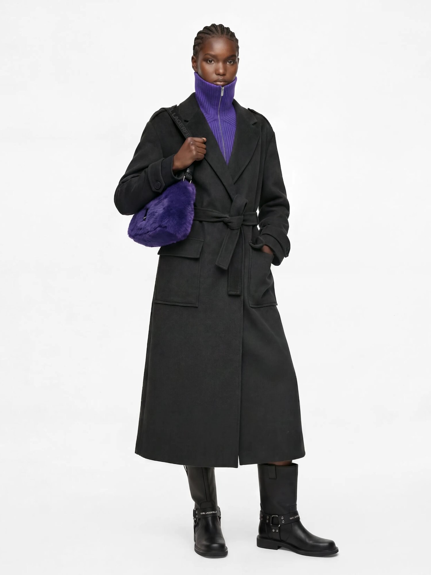 KARL LAGERFELD JEANS Abrigo de invierno  antracita – imagen 4