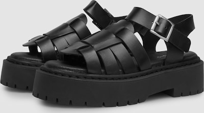 Nastya Black Leather Sandals