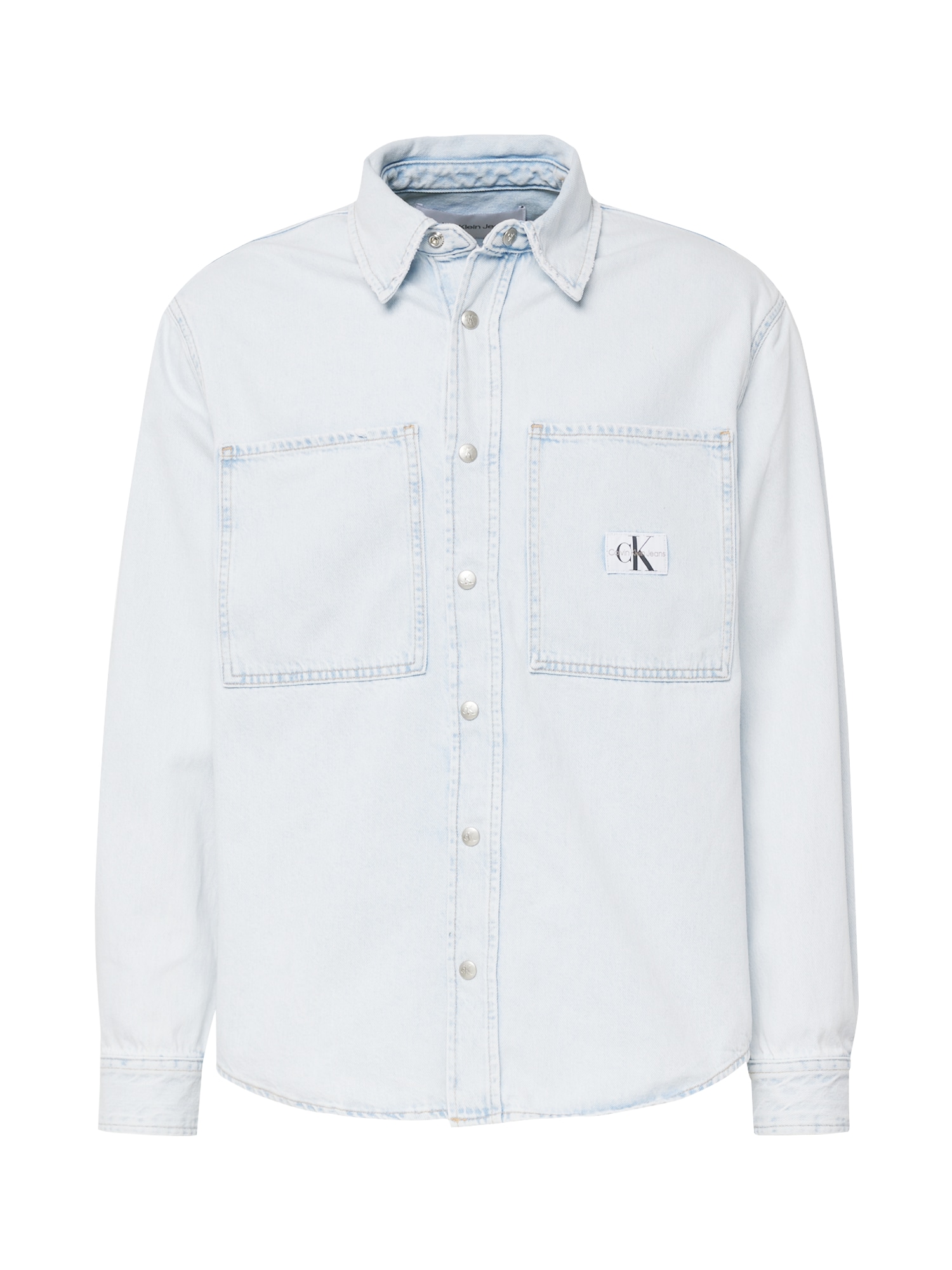 Calvin Klein Jeans Риза  светлосиньо / мръсно бяло