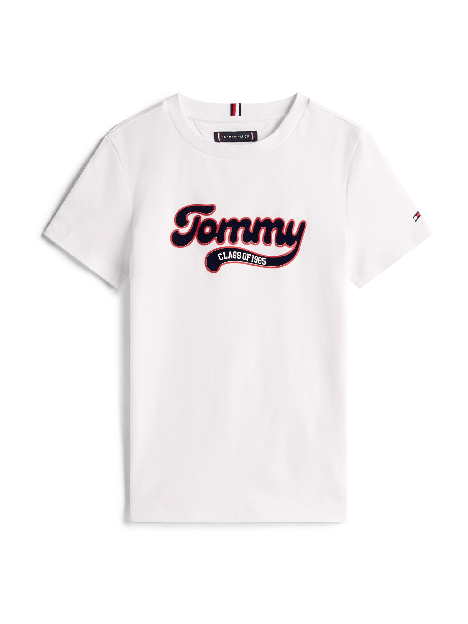 TOMMY HILFIGER Tricou VARSITY  roșu / negru / alb