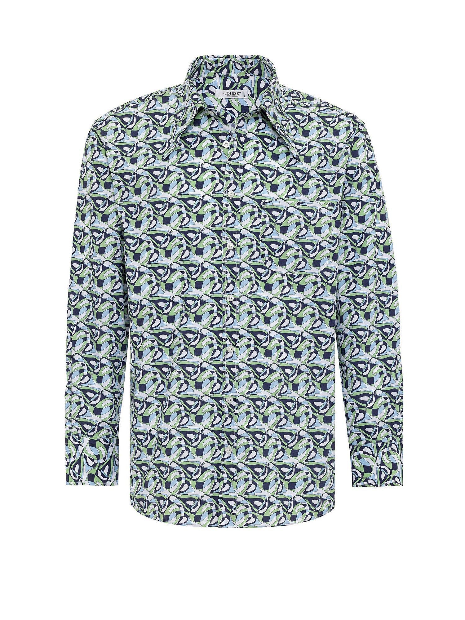 By Diess Collection Cămașă  albastru marin / albastru deschis / verde pastel / alb