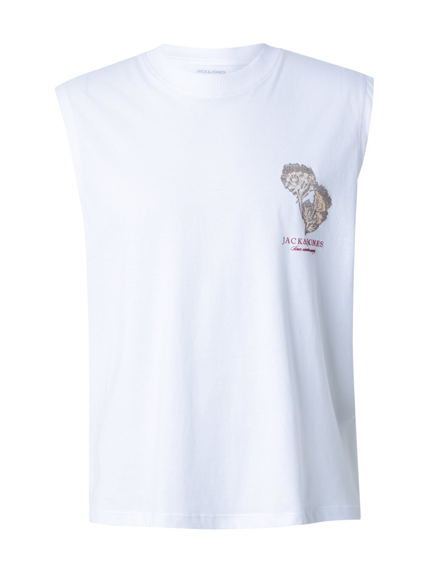 JACK & JONES Tricou 'JORMONTAUK'  maro / roșu / alb