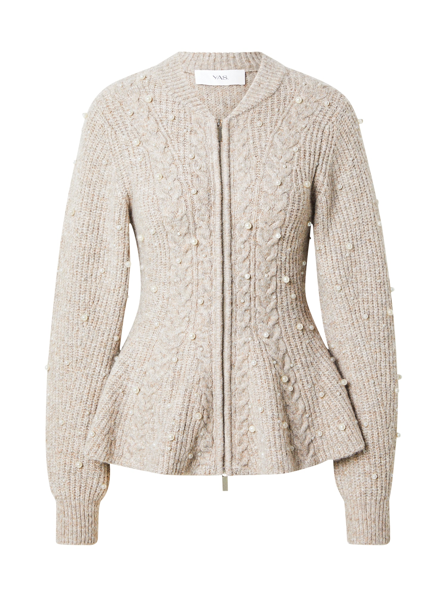 YAS Geacă tricotată YASPEMINA  maro mokka