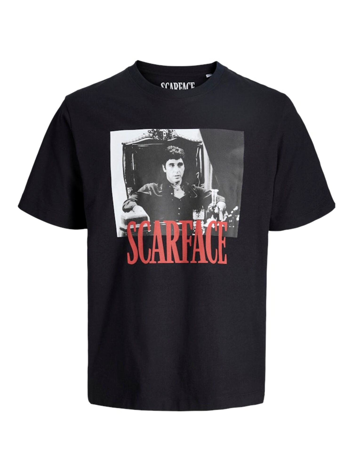JACK & JONES Póló 'JJScarface'  világosszürke / piros / fekete / fehér akciós termékkép 1