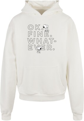 Merchcode Sweatshirt ‘Peanuts – Ok Fine Whatever’ Zwart / Wit / Offwhite