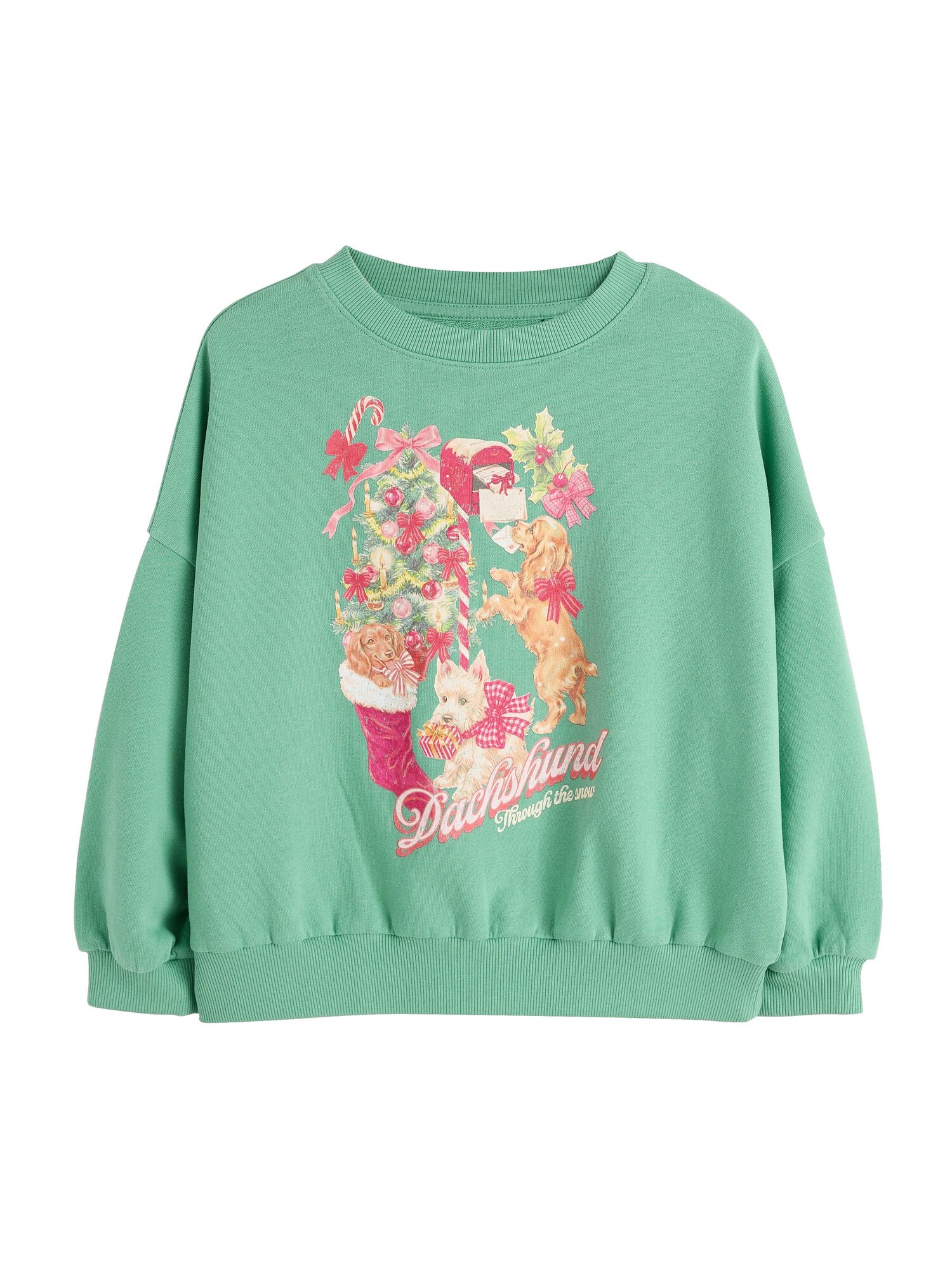 Next Sweater majica svijetlosmeđa / zelena / roza / bijela