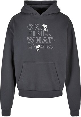 Merchcode Sweatshirt ‘Peanuts – Ok Fine Whatever’ Donkergrijs / Zwart / Wit