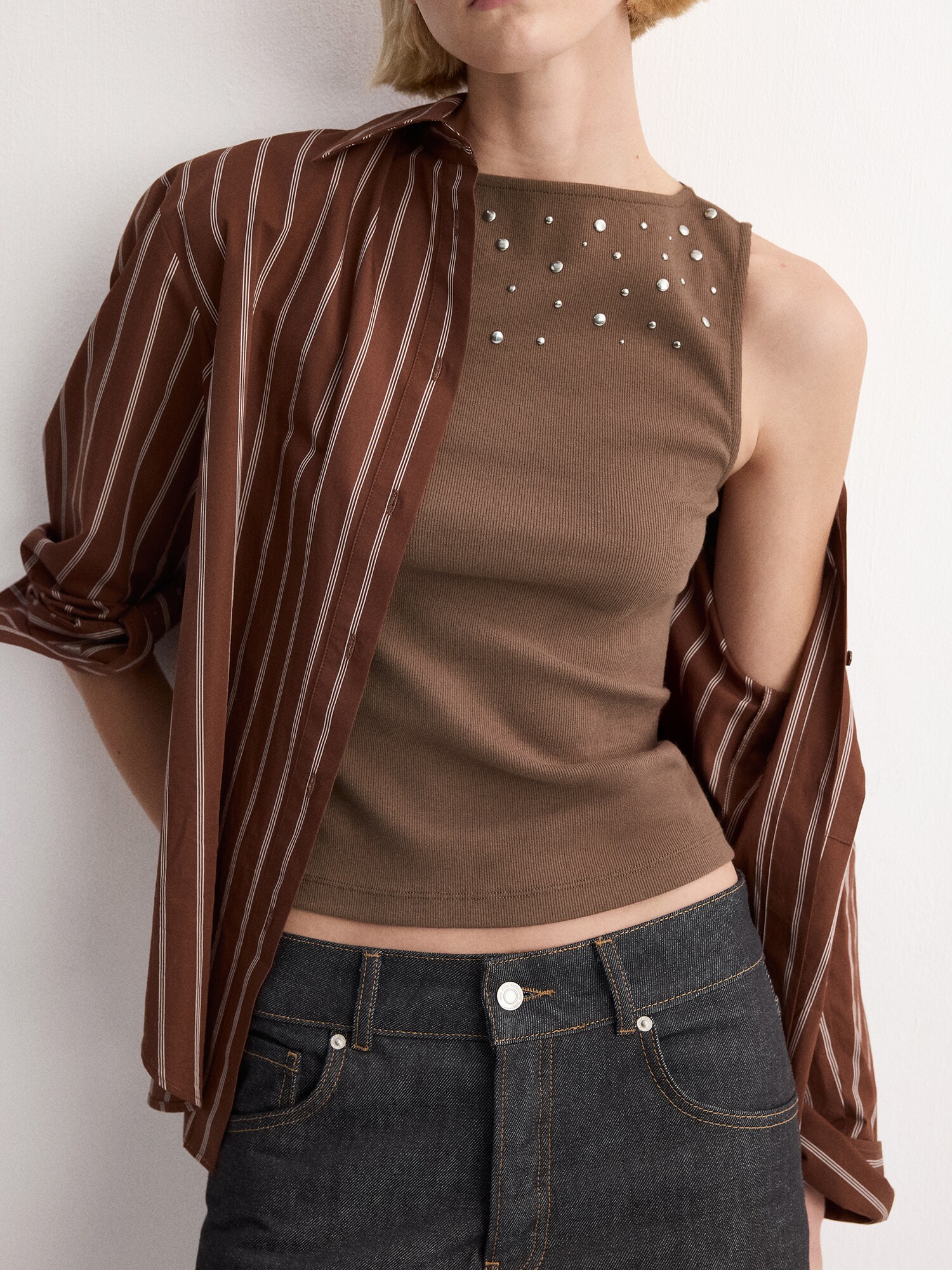 MANGO Top 'HEX'  hnedá (obrázok 2)