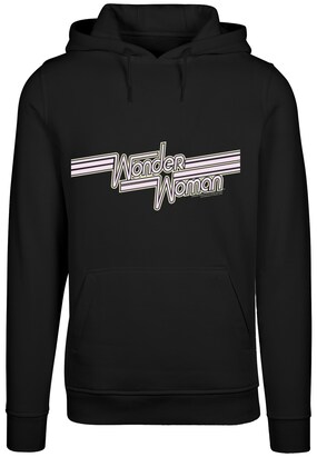 F4NT4STIC Sweatshirt ‘Wonder Woman Lines Logo’ Pasteelgeel / Sering / Zwart