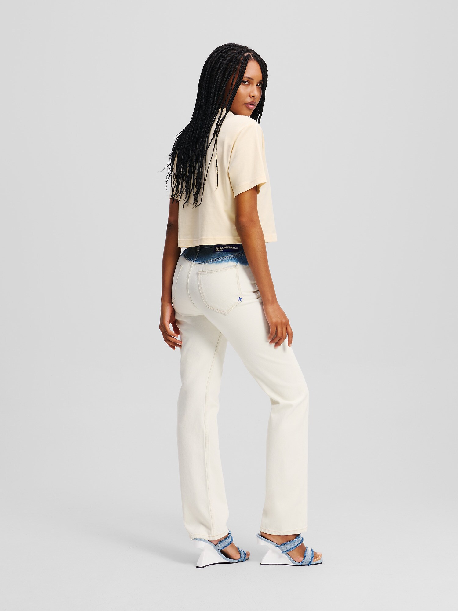 KARL LAGERFELD JEANS Džínsy modrá / biely denim (obrázok 3)