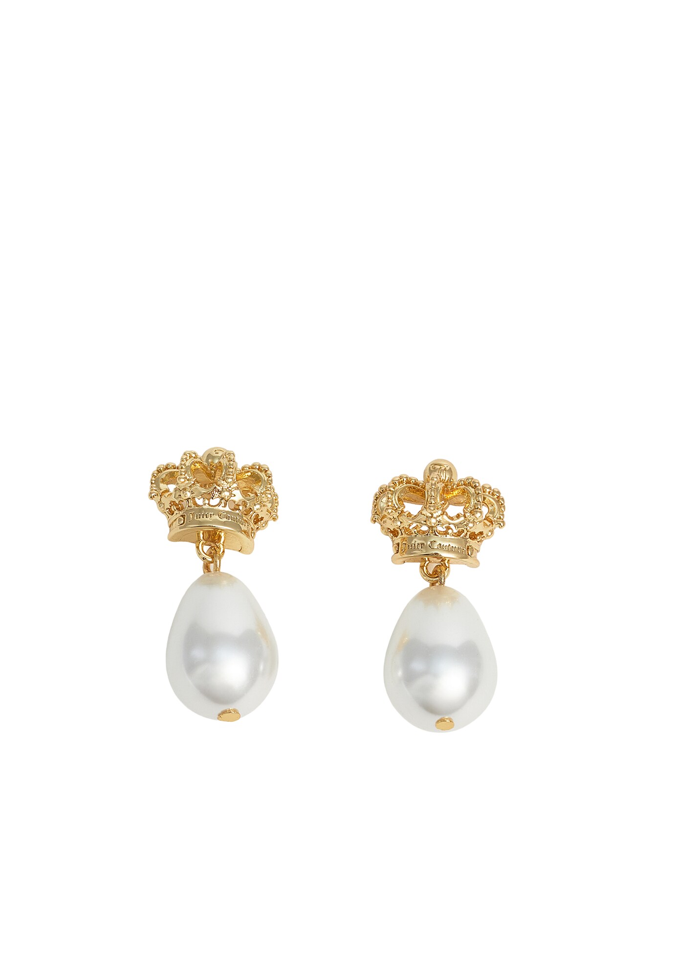 Juicy Couture Cercei Heritage Crown & Pearl Drop auriu