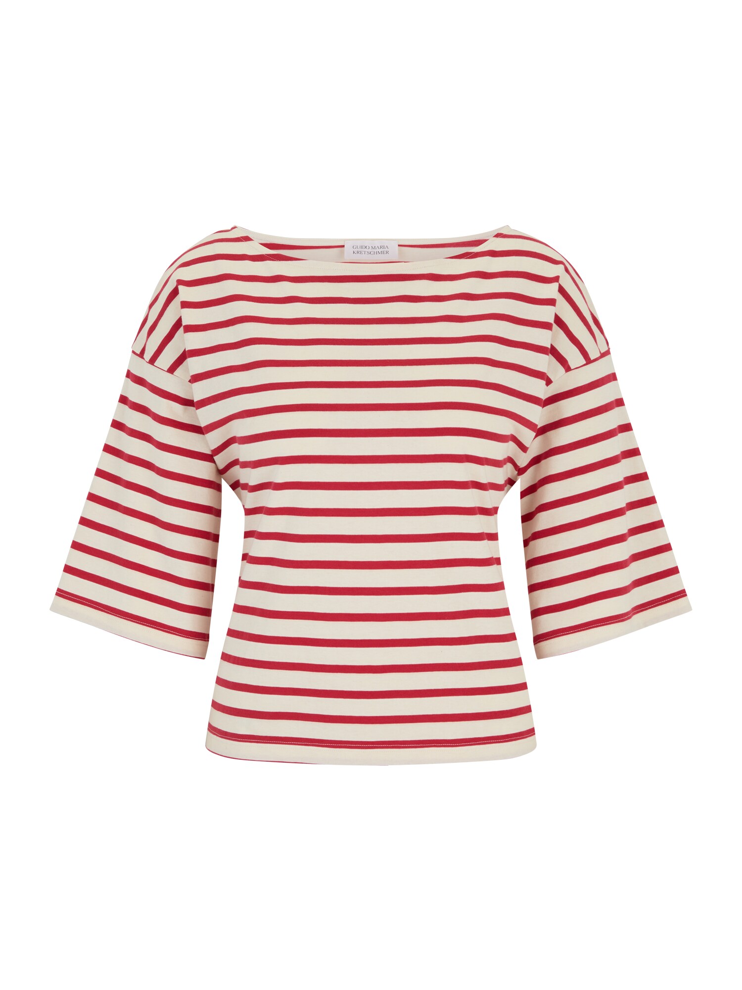 Guido Maria Kretschmer Women Tricou Dajana  roșu carmin / alb natural