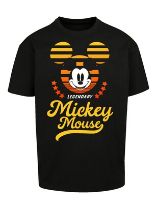 F4NT4STIC Shirt ‘Disney Mickey Mouse California’ Geel / Oranje / Zwart / Wit