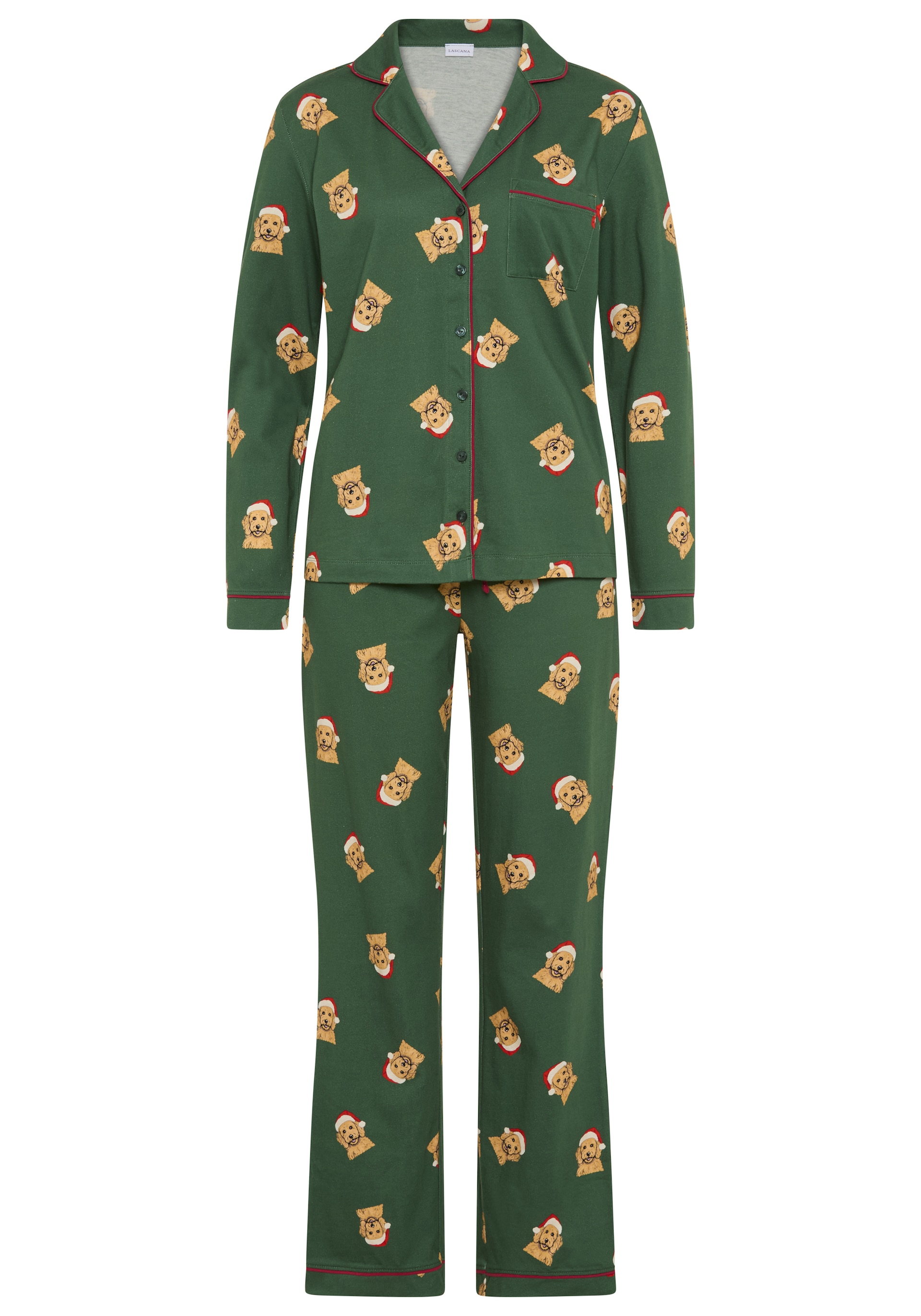 LASCANA Pyjamas citron / mörkgrön dam