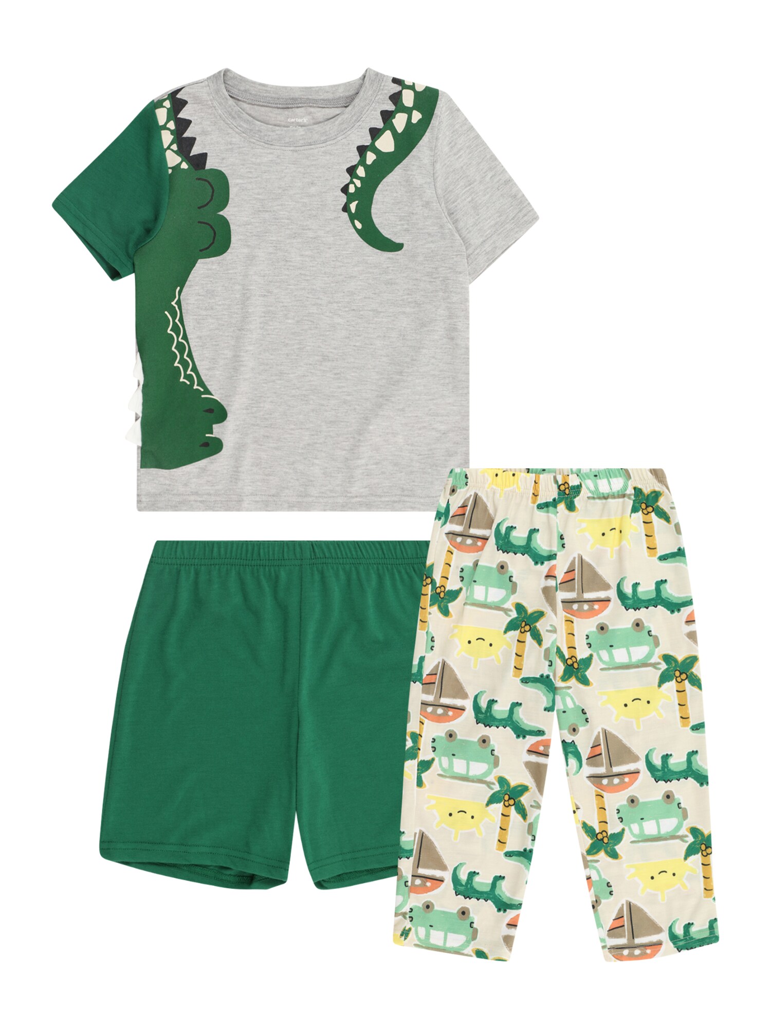 Carter's Set  béžová / sivá melírovaná / trávovo zelená / tmavozelená