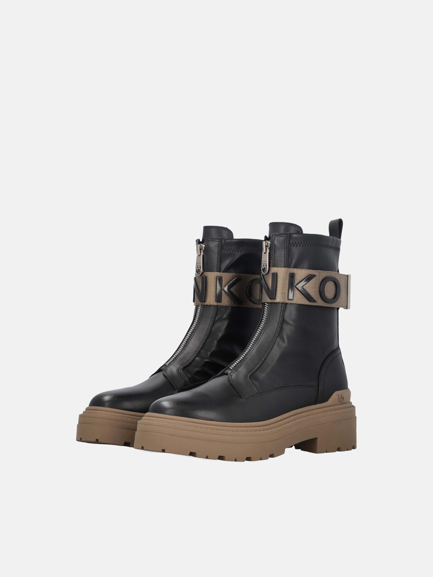 PINKO Botas 'PINKO MIA 13 ANKLE BOOT CALF LEATHER/ ST RETCH SPREADING Scarpe' negro – imagen 2