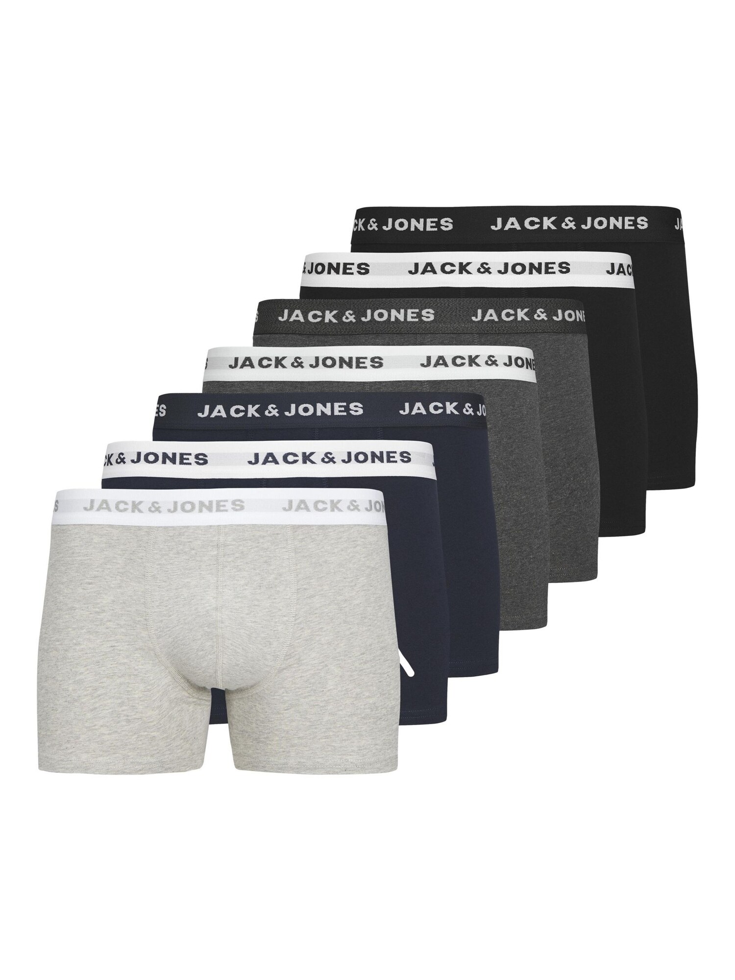 JACK & JONES Boxerky  námornícka modrá / grafitová / svetlosivá / čierna