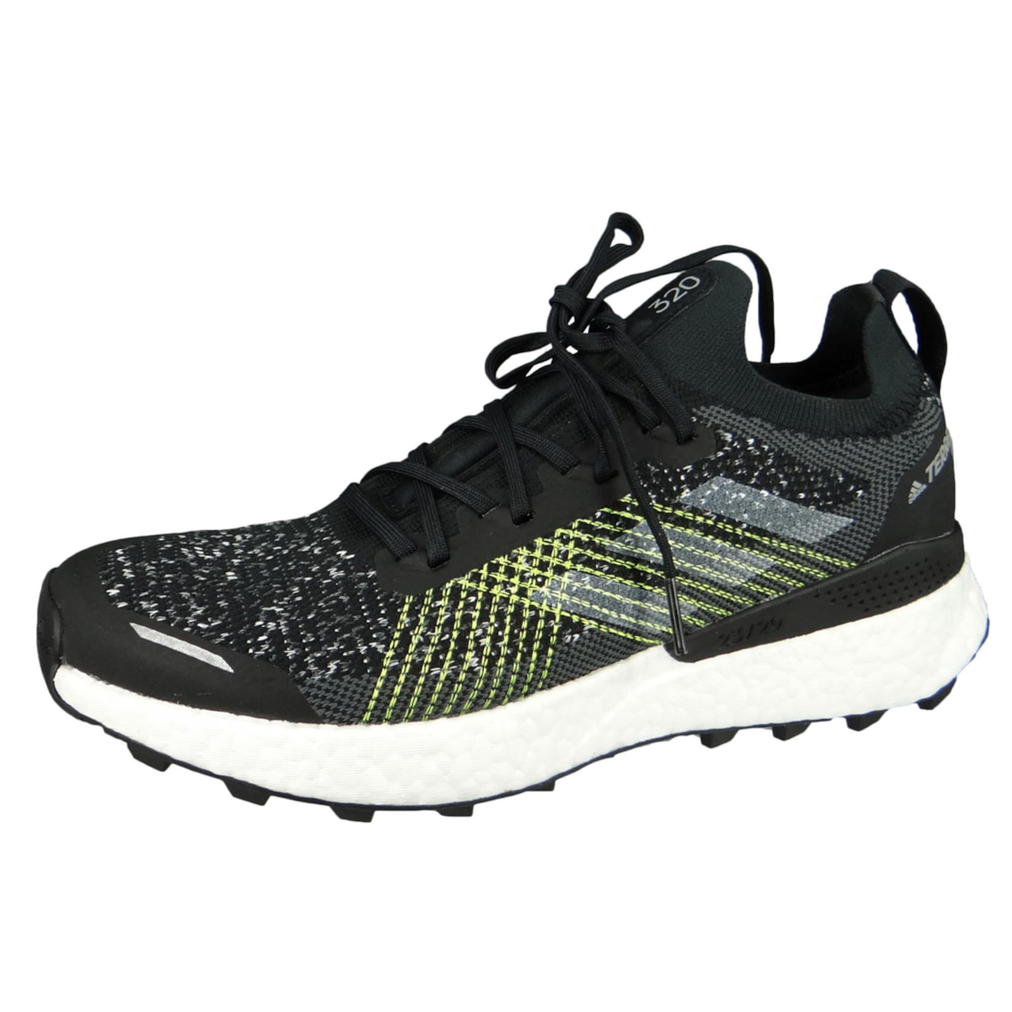 adidas Terrex Bėgimo batai juoda / tamsiai pilka / neoninė žalia / balta