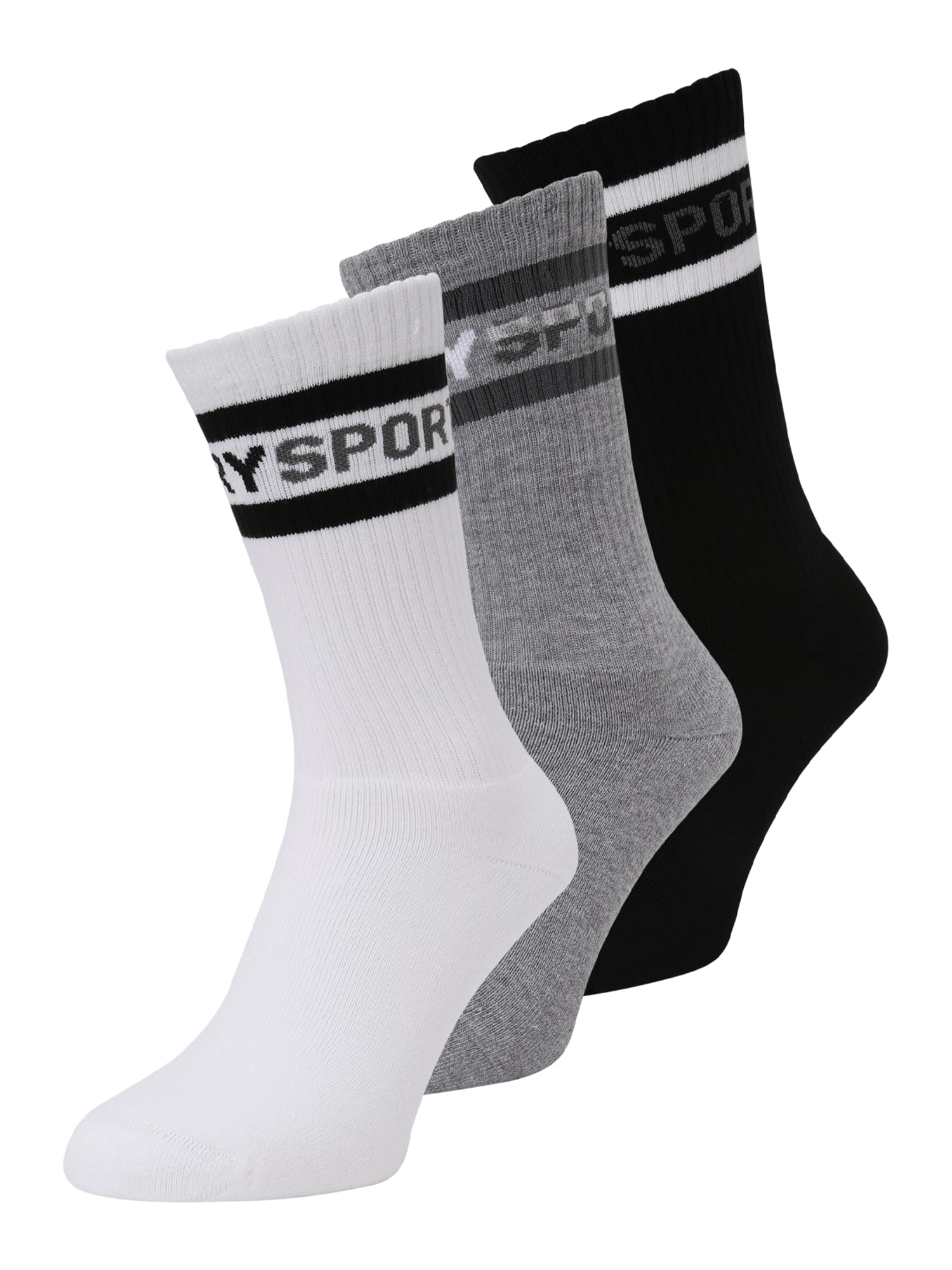 Superdry Športne nogavice  siva / črna / bela