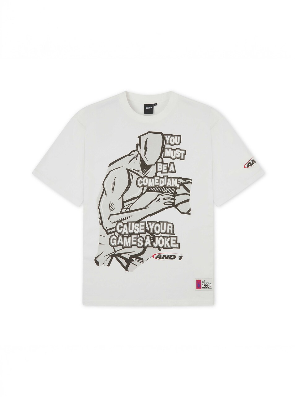 T-shirt 'Core Comedian' gyttjefärgad / ljusgrå / svart