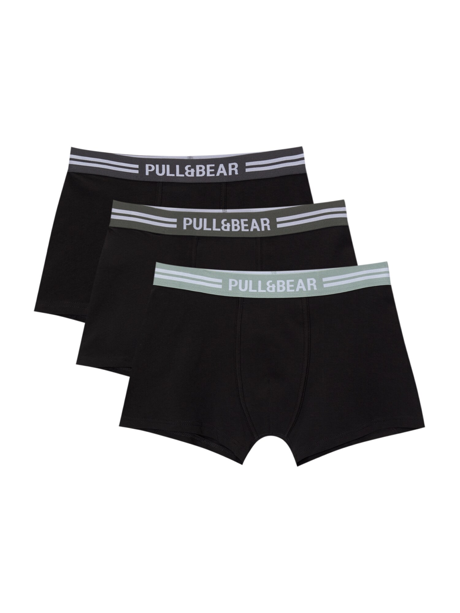 Pull&Bear Boxerky  tmavosivá / kaki / mätová / čierna