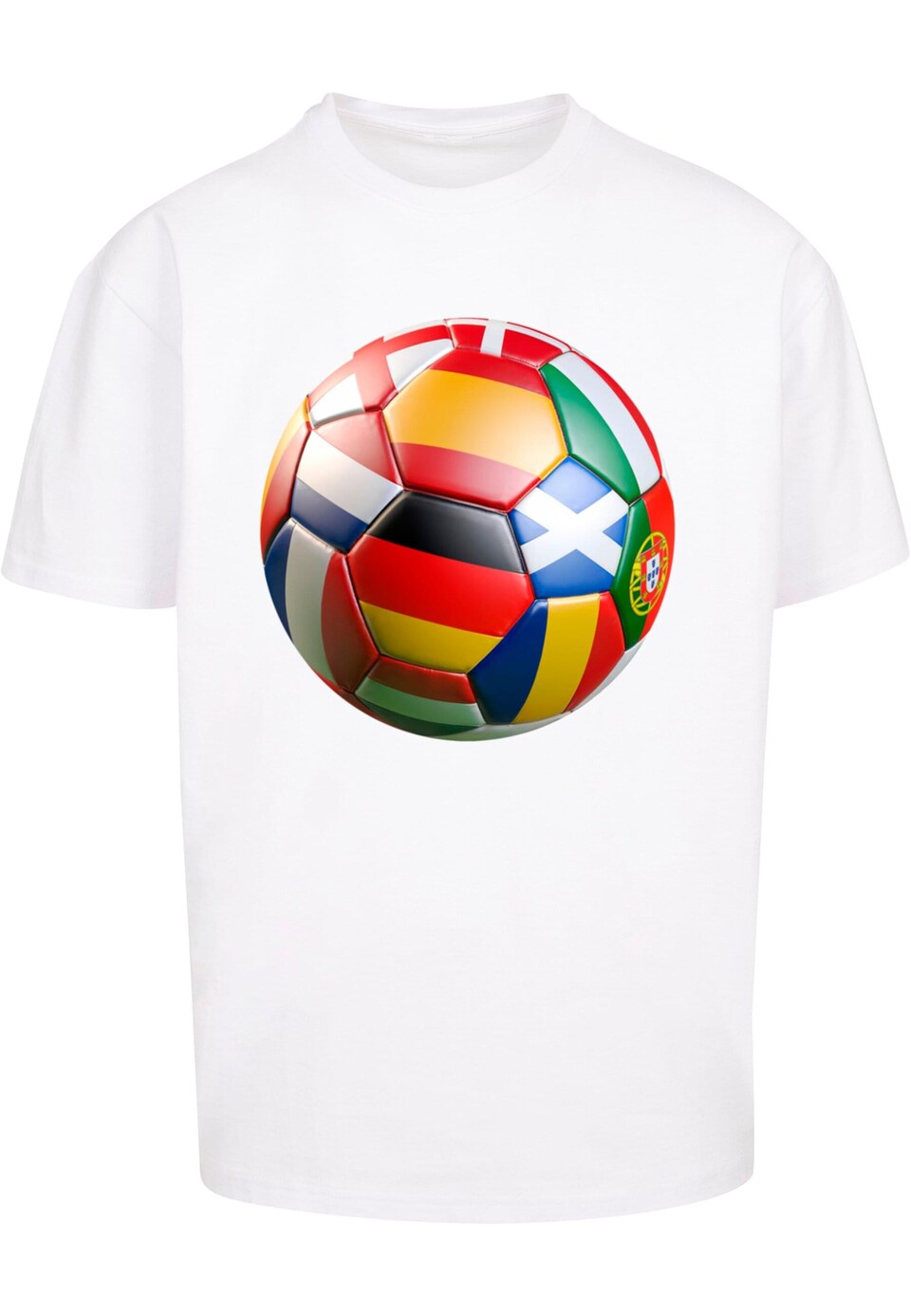 T-shirt 'Home Europe' blå / mörkgul / röd