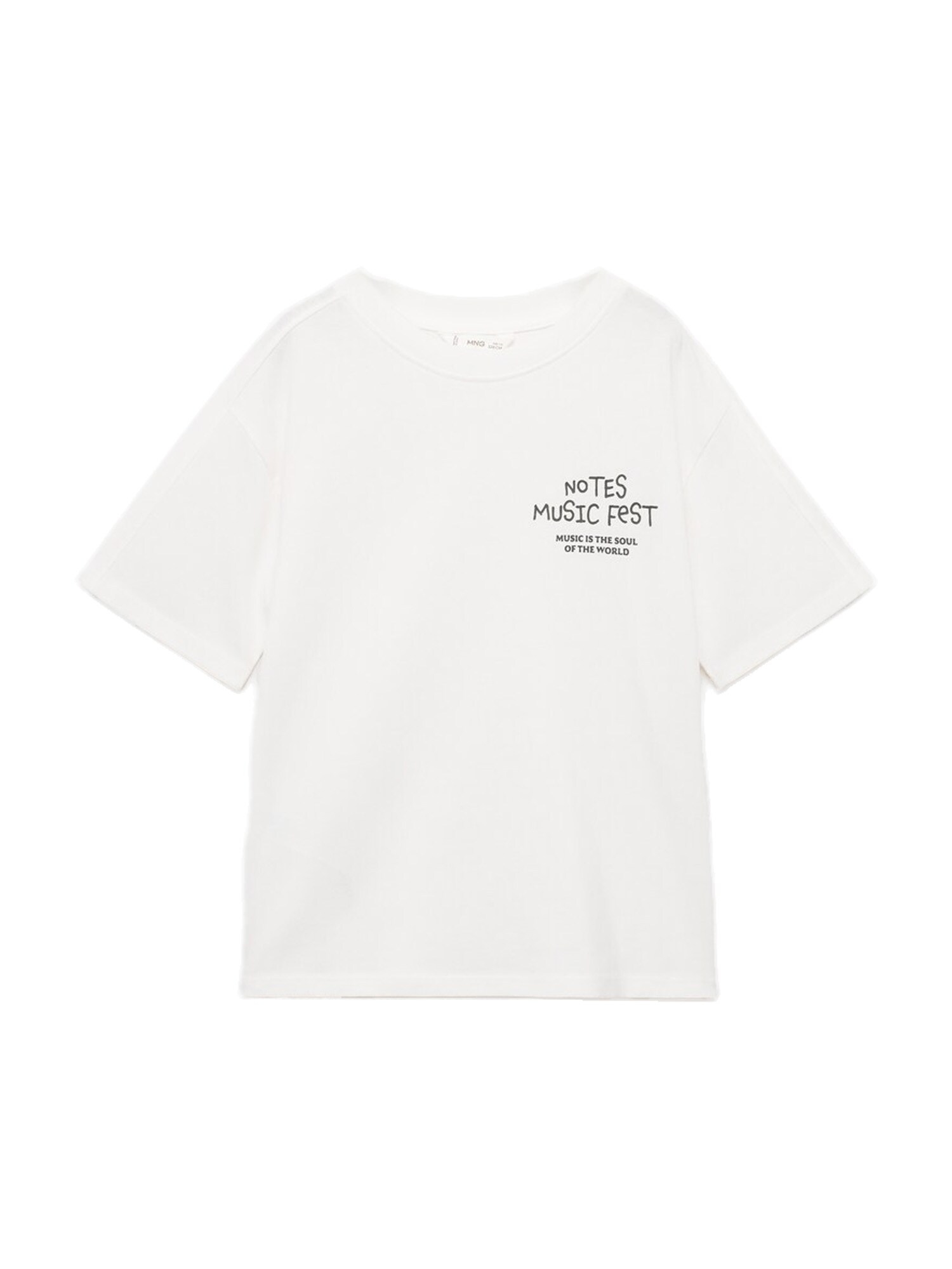 MANGO KIDS Tricou NOTES  negru / alb murdar