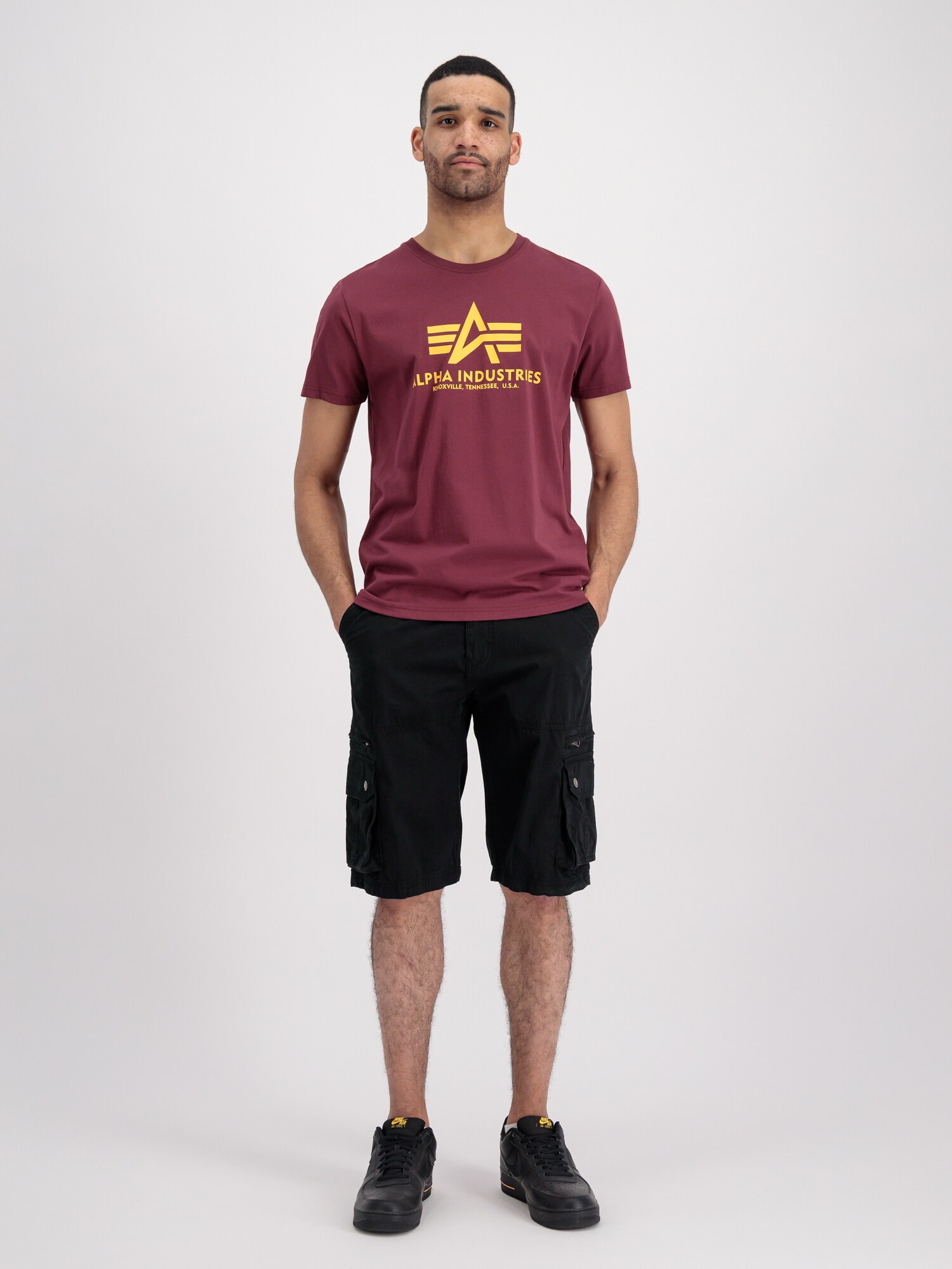 ALPHA INDUSTRIES Póló  sárga / khaki / burgundi vörös / fekete termék 2. képe