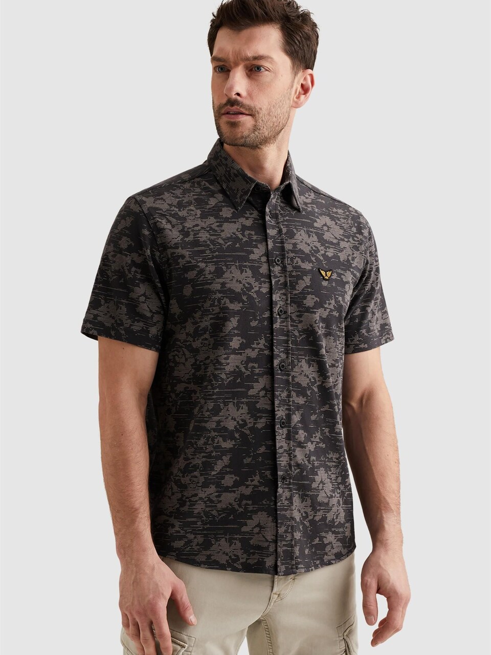 Skjorta 'Shirt in jersey piqué with allover print'