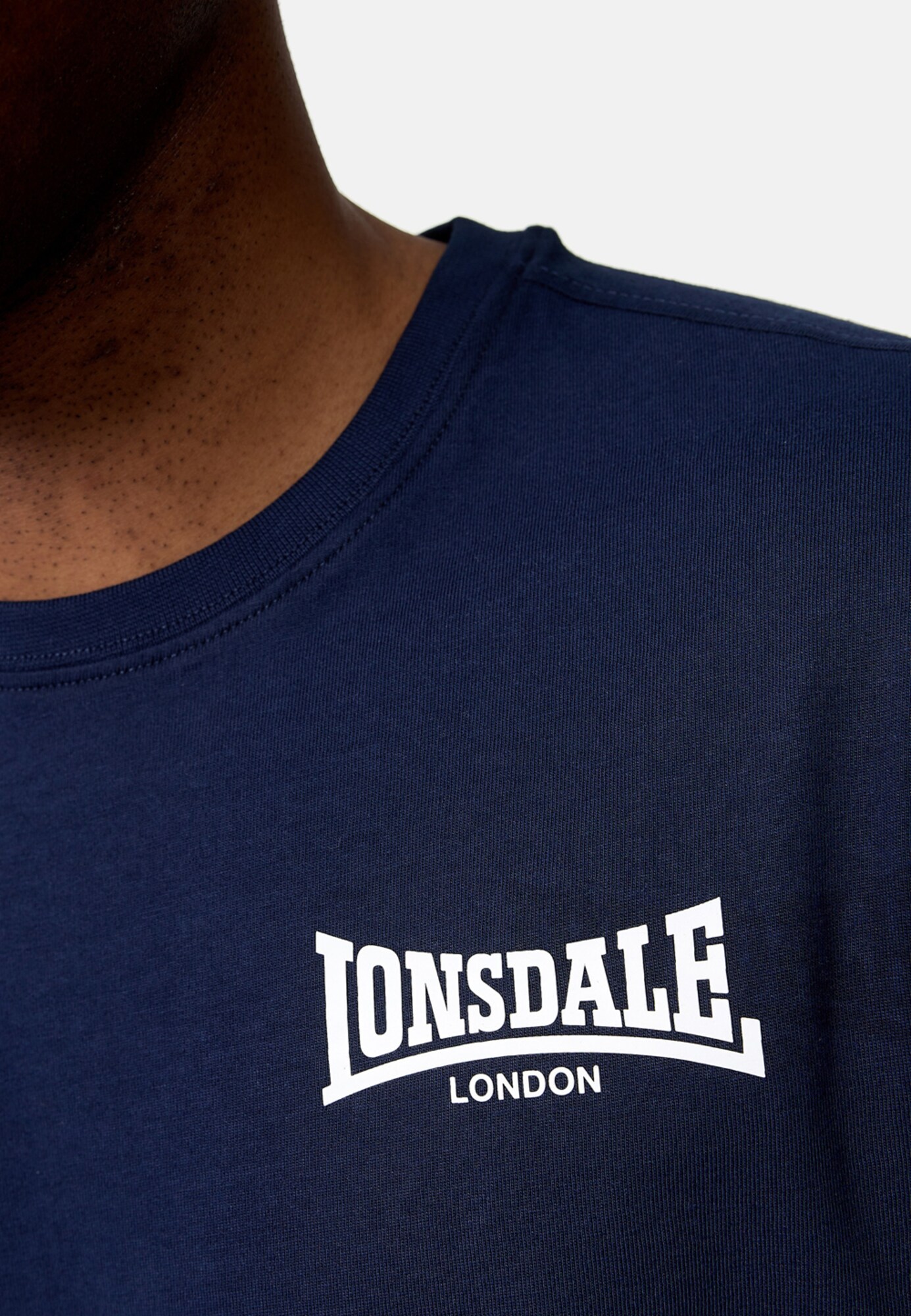 LONSDALE Póló ' ELMDON '  tengerészkék / fehér termék 2. képe